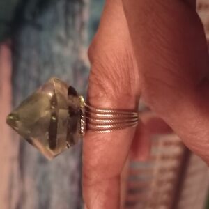 Silver Ring with Green Gemstone